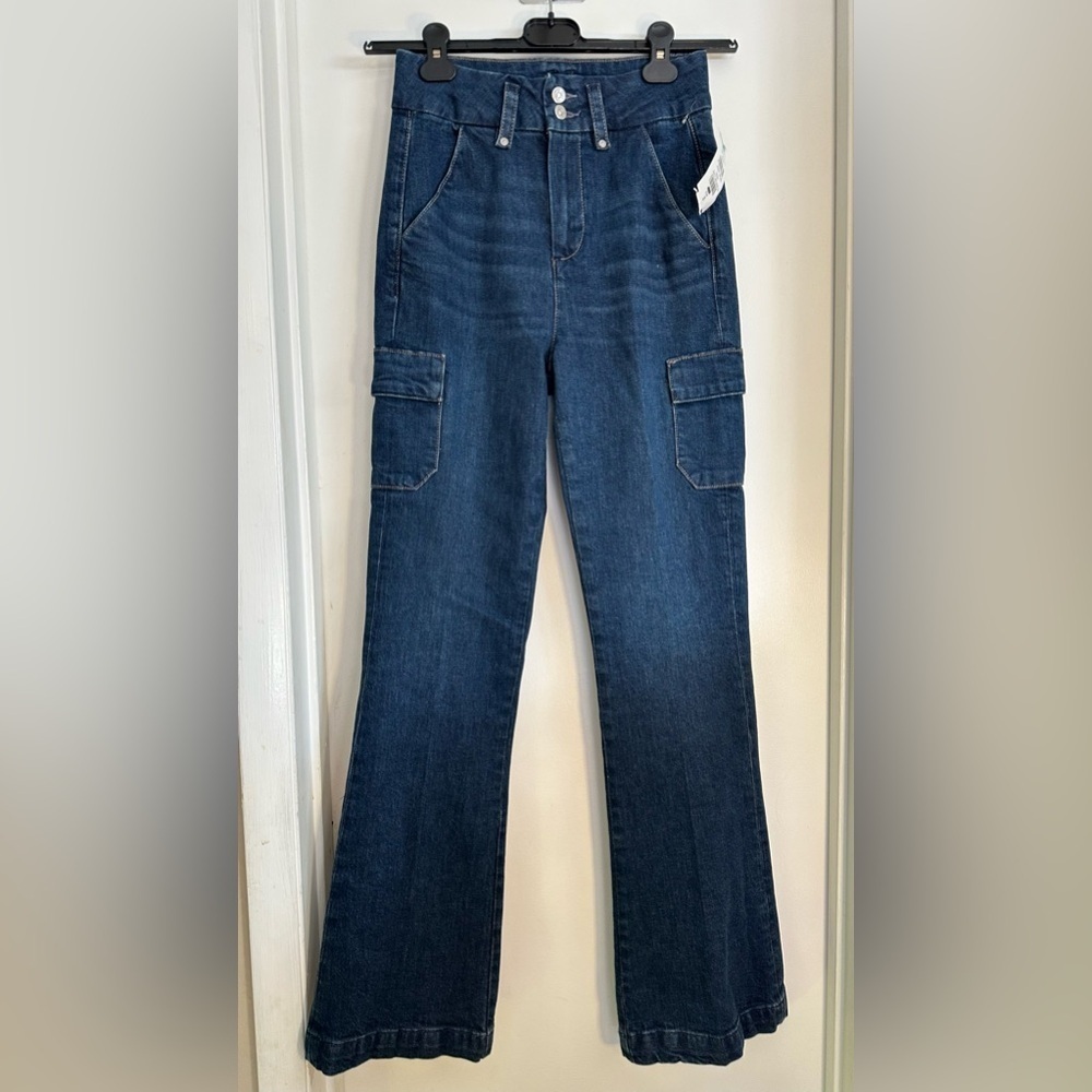 NWOT PAIGE Dion Cargo Trouser Flare Jeans 25 - Picture 2 of 12